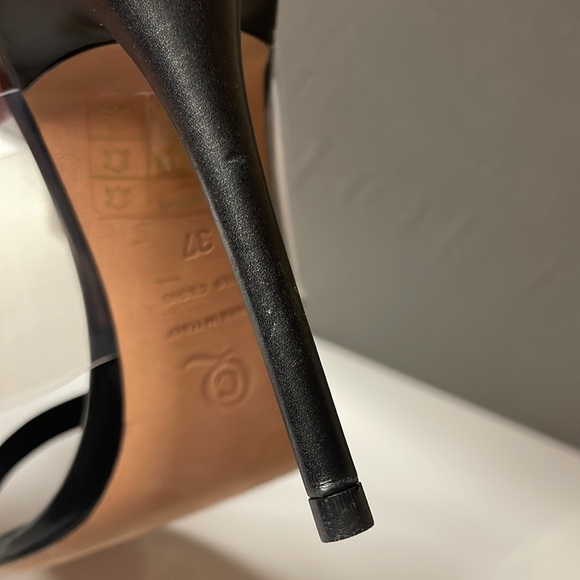 New Alexander McQueen black/crystal high heel sandals Size 37 - Picture 7 of 8